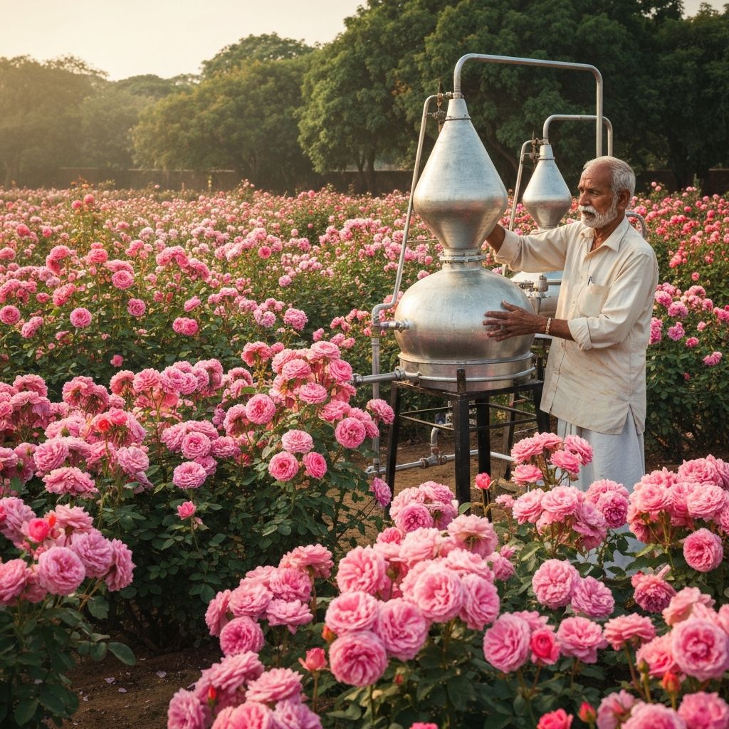 Traditional rose garden for Wardaa rose water